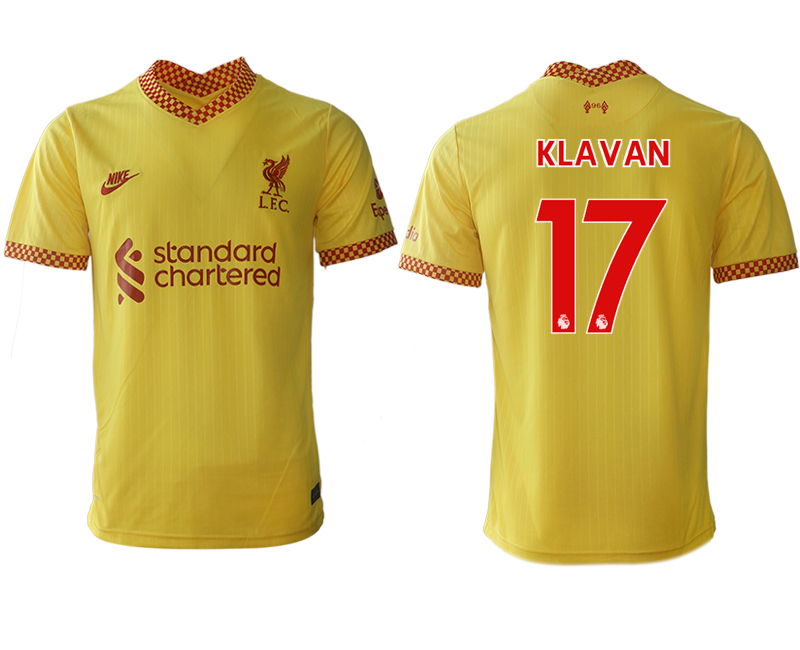 Men 2021-2022 Club Liverpool Second away aaa version yellow #17 Soccer Jersey